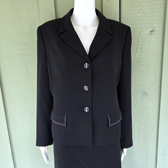 NWT LE SUIT Black Career Skirt Suit 14P Petite - Picture 3 of 5